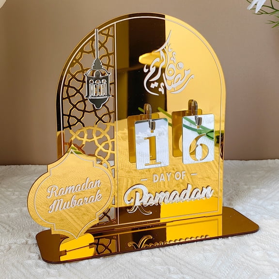 HASACHYL Ramadan Countdown Calendar, Acrylic 30 Day Eid Mubarak Decoration for Home, DIY Islamic Holiday Gift for Kids, Eid al-Fitr Celebration