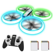 Q9s Drones for Kids,RC Drone with Altitude Hold and Headless Mode,Quadcopter with Blue&Green Light,Propeller Full Protect,2 Batteries and Remote Control,Easy to fly Kids Gifts Toys for Boys