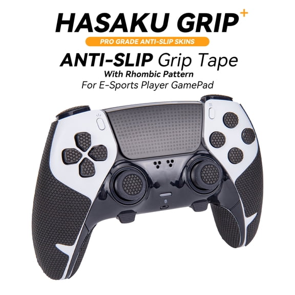 HASAKU Wireless Gaming Controller Grip Tape for Playstation 5 Edge DualSense Handle, Black