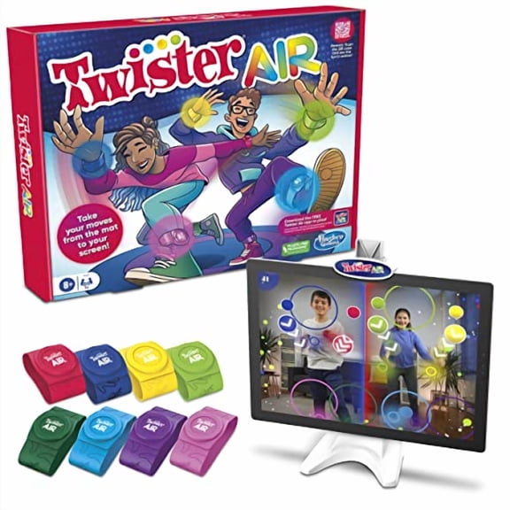 HASBRO GAMING TWISTER AIR GAME AR APP PLAY GAME WITH WRIST AND ANKLE BANDS