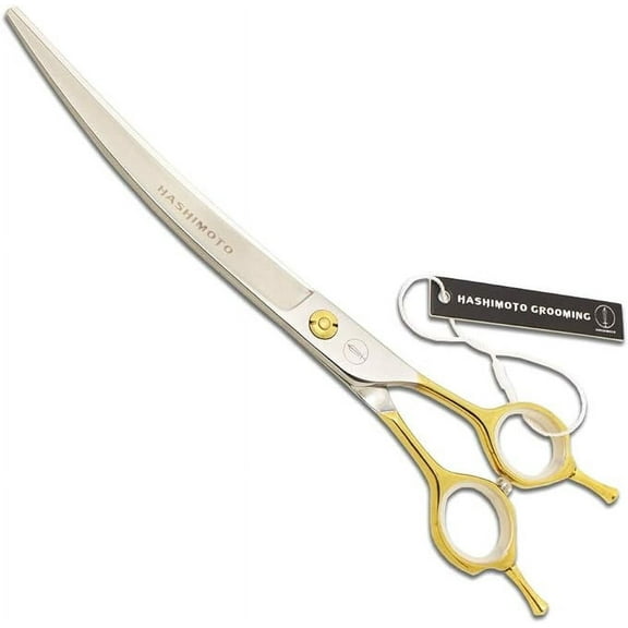 HASHIMOTO Curved Scissors for Large Dog Grooming,8.0 inches,Design for Professional Groomer.