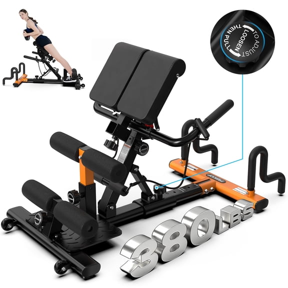 HASIMAN 3-in-1Multifunctional Roman Chair Hyperextension Bench for Glutes ,workout chair for Full Body Home Gym Workout,380 lb Capacity