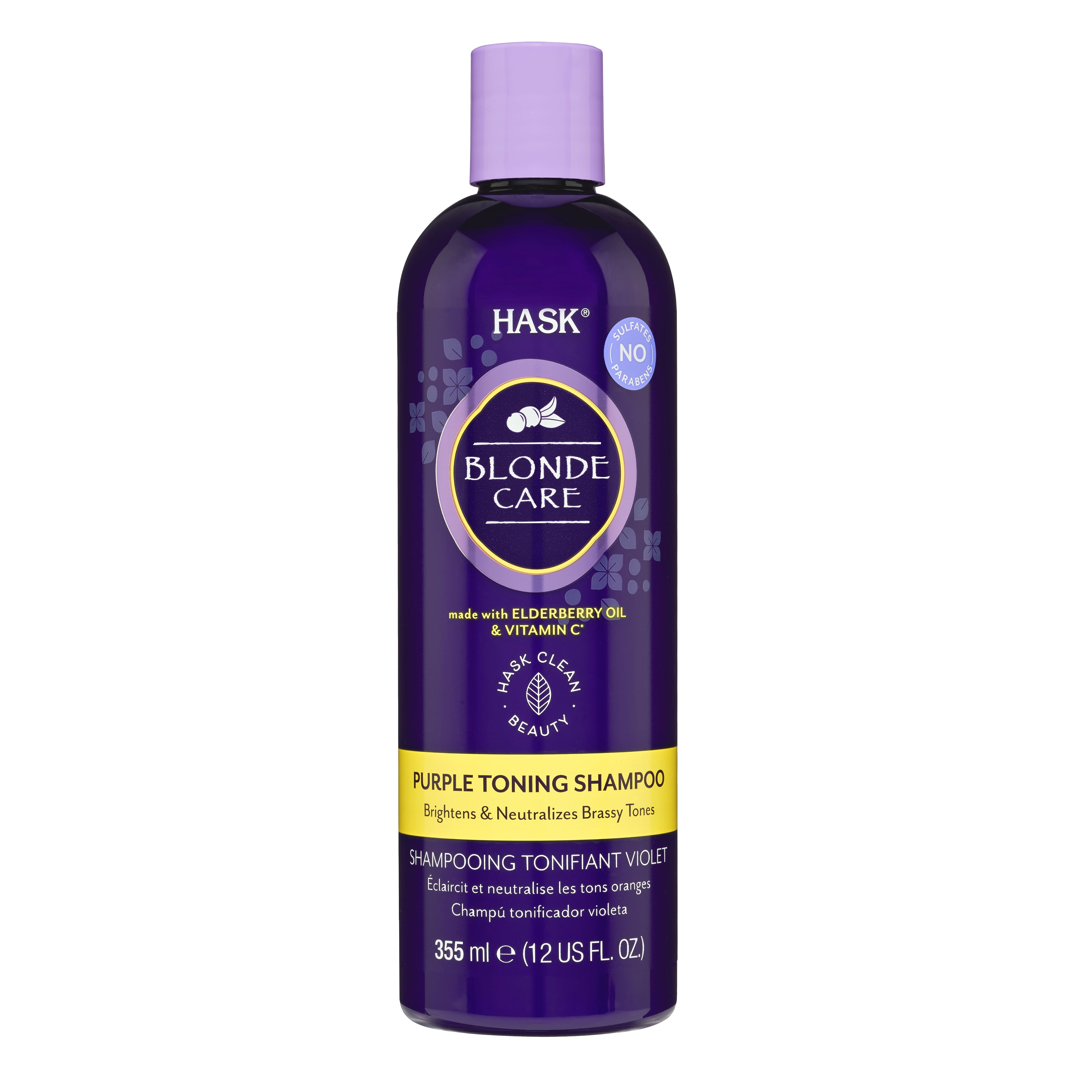 slack korruption stenografi HASK Blonde Care Sulfate-Free Purple Toning Shampoo , 12 fl oz. -  Walmart.com