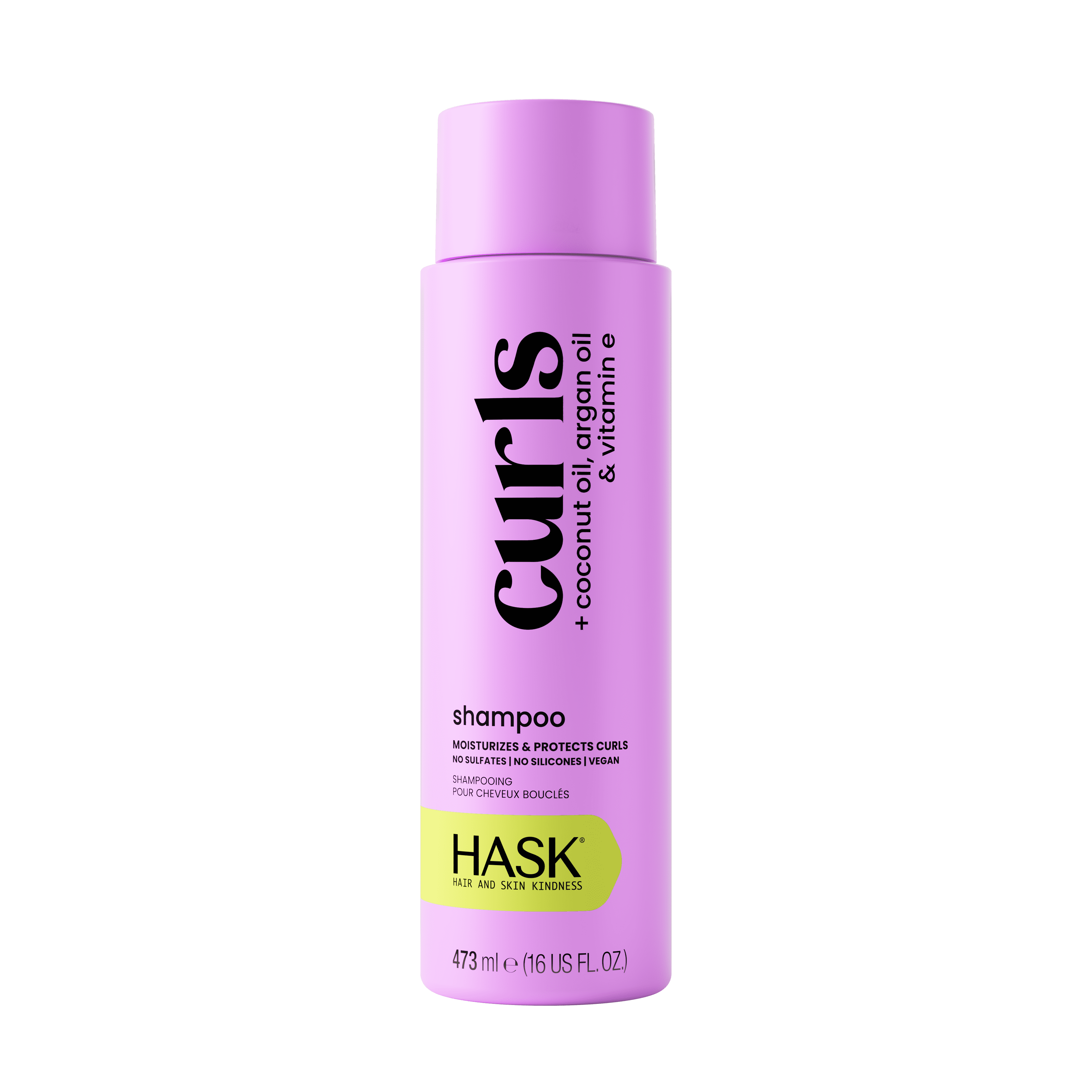 HASK Curls + Argan, Coconut & Vitamin E Oils Shampoo, 16 fl oz
