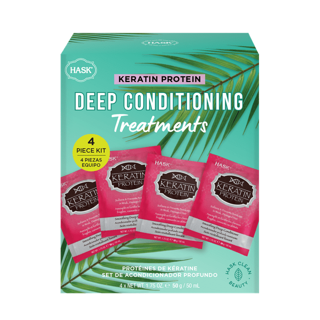 HASK Keratin Protein Smoothing SulfateFree Deep Conditioner, 4Pack (1