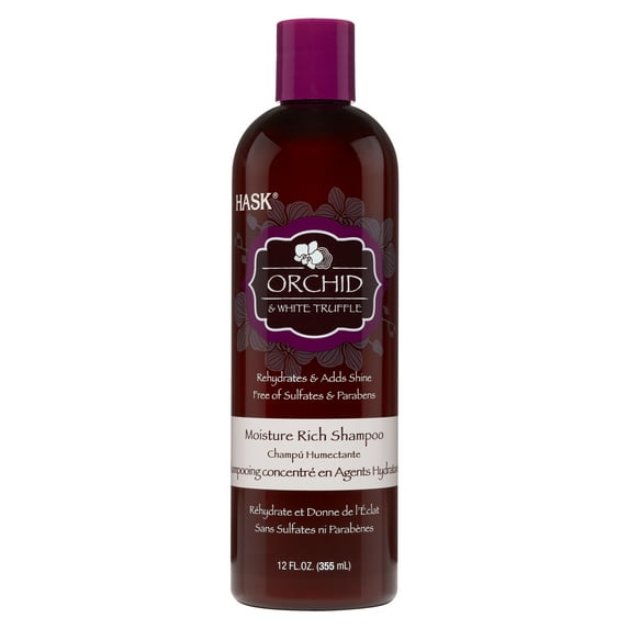 HASK Moisture Rich Shampoo Sulfate Free Orchid and White Truffle, 12 fl oz