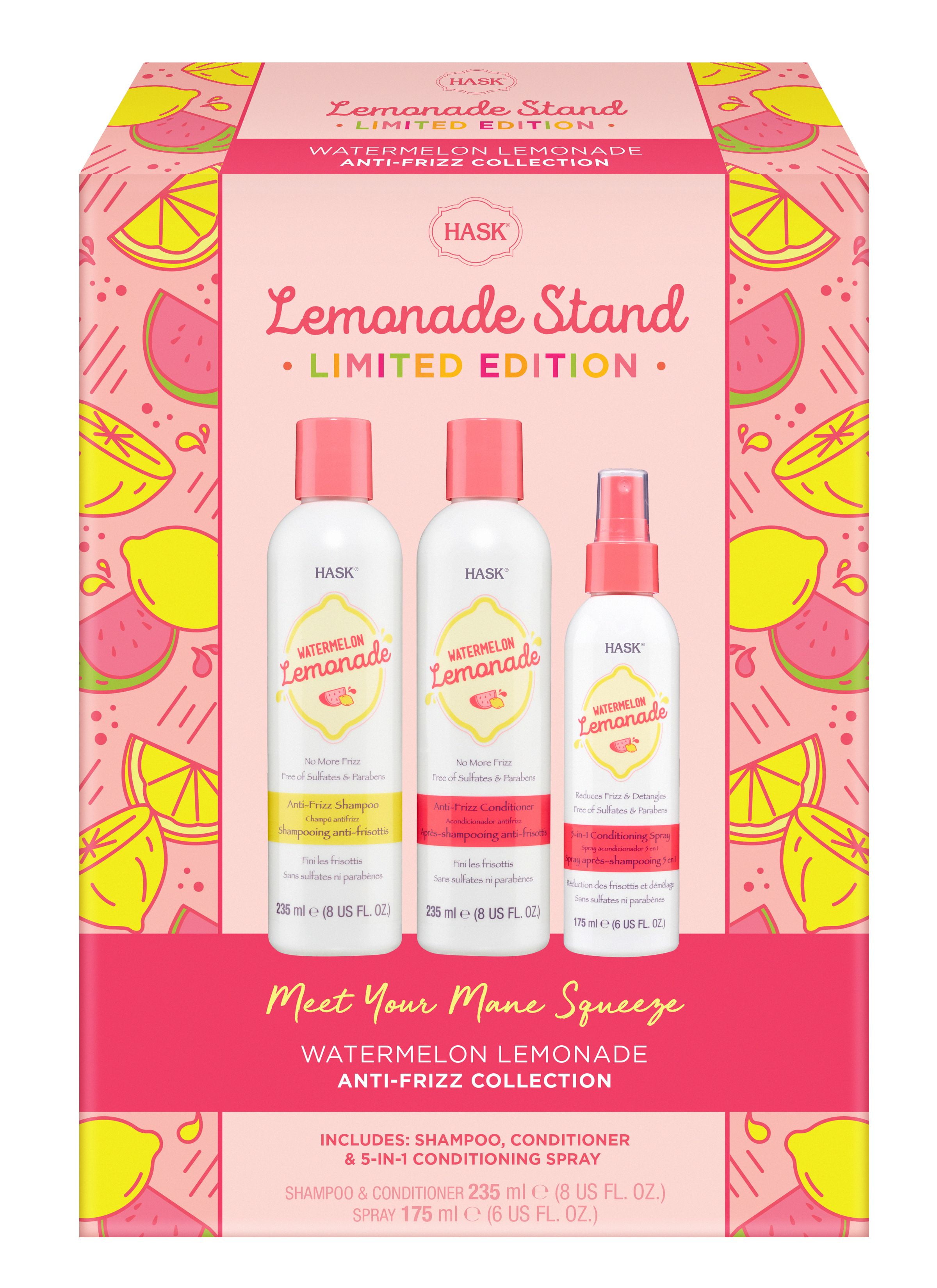 HASK Watermelon Lemonade Shampoo, Conditioner, and Detangling Spray Set