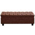 thumbnail image 1 of HASLE 50" Faux Leather Storage Ottoman Bench, Tufted Upholstered Rectangle Bench with Hinge for Bedroom, End of Bed, Living Room Hallway, Bright Brown, 1 of 1