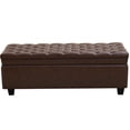 thumbnail image 1 of HASLE 50" Faux Leather Storage Ottoman Bench, Tufted Upholstered Rectangle Bench with Hinge for Bedroom, End of Bed, Living Room Hallway, Brown, 1 of 1