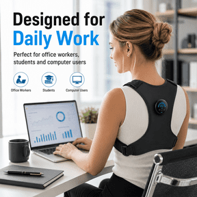 HASOCARE Wearable EMS Back Massager with Remote Control, 12 Modes, 36 Intensity Levels, Adjustable Upper Back Wrap for Home Use