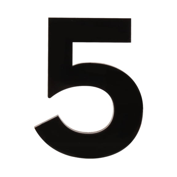 HASWARE 3 inch (7.5 cm) Self Adhesive House Number, Acrylic(#5, Black)