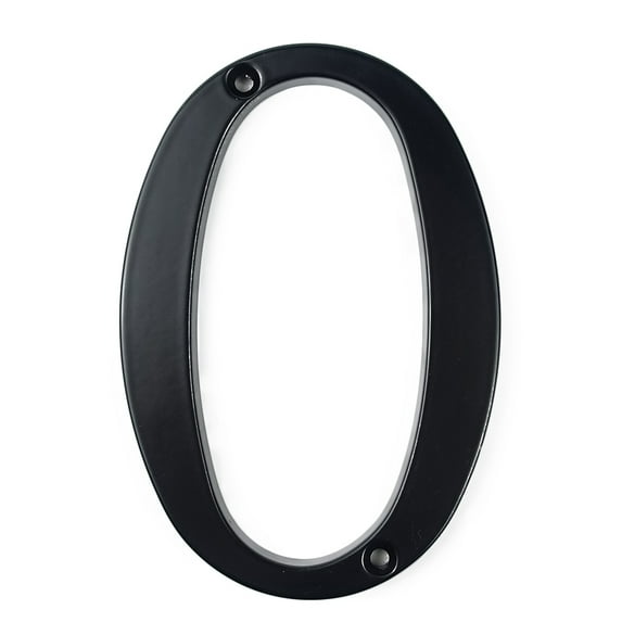 HASWARE 4 inch (10 cm) Metal House Number Apartment Door Numbers Mailbox Address Sign with 2 Screws, Zinc Alloy (#0, Black)