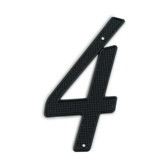 HASWARE 4 inch (10 cm) Metal House Number Apartment Door Numbers Mailbox Address Sign with 2 Screws, Zinc Alloy (#4, Black)