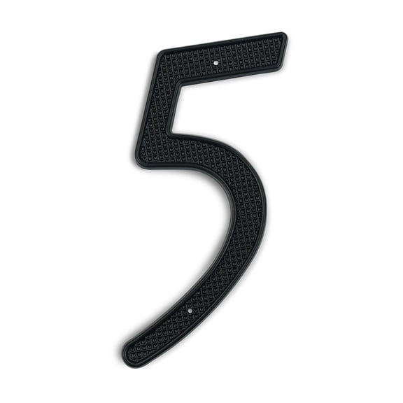 HASWARE 4 inch (10 cm) Metal House Number with 2 Screws, Zinc Alloy (#5, Black)