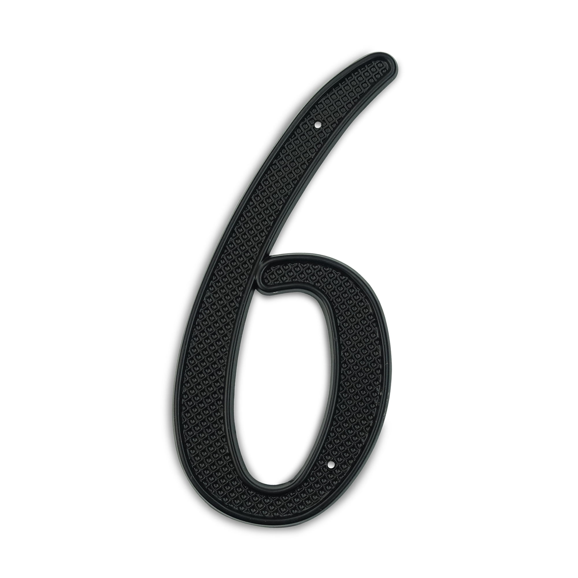 4-Inch Black Zinc Alloy Modern House Number 6