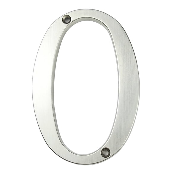 HASWARE 4 inch (10 cm) Metal House Number Apartment Door Numbers Mailbox Address Sign with 2 Screws, Zinc Alloy (#0, Silver)