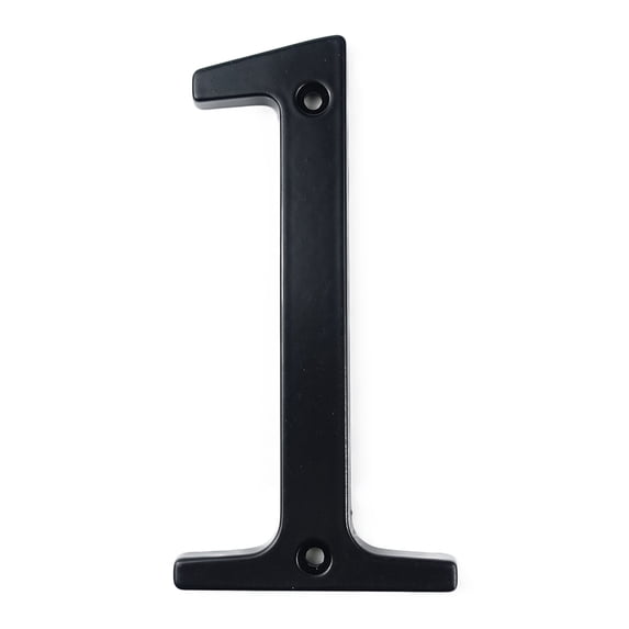 HASWARE 4 inch (10 cm) Metal House Number Apartment Door Numbers Mailbox Address Sign with 2 Screws, Zinc Alloy (#1, Black)