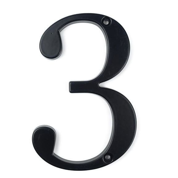HASWARE 4 inch (10 cm) Metal House Number Apartment Door Numbers Mailbox Address Sign with 2 Screws, Zinc Alloy (#3, Black)