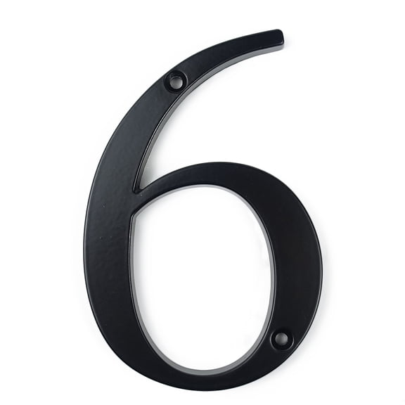 HASWARE 4 inch (10 cm) Metal House Number Apartment Door Numbers Mailbox Address Sign with 2 Screws, Zinc Alloy (#6, Black)