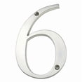 thumbnail image 1 of HASWARE 4 inch (10 cm) Metal House Number Apartment Door Numbers Mailbox Address Sign with 2 Screws, Zinc Alloy (#6, Silver), 1 of 8