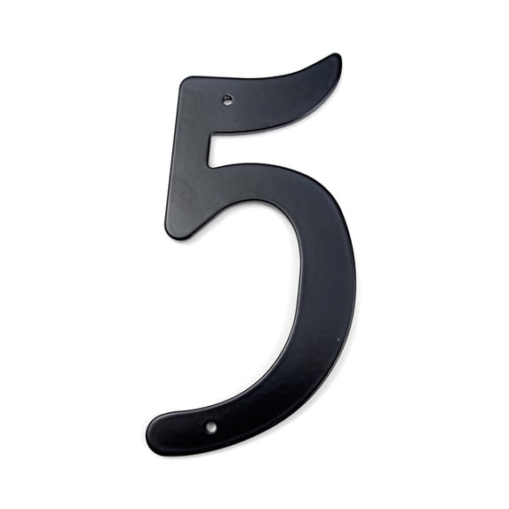 HASWARE 4 inch (10 cm) Metal House Number Apartment Door Numbers Mailbox Address Sign, Aluminum Alloy (#5, Black)