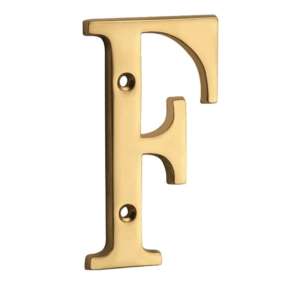 HASWARE 4 inch (10 cm) Solid Brass House Number Apartment Door Numbers Mailbox Address Sign with 2 Screws, Brass (F, Golden)