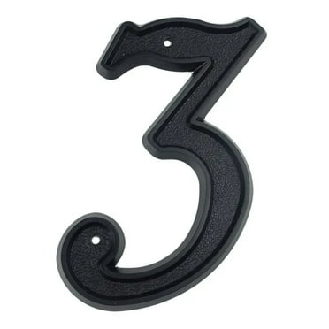 HASWARE 5.5 inch (13.9 cm) Large House Numbers Apartment Door Numbers Mailbox Address Sign with 2 Screws, ABS Plastic (#3, Black)