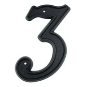 HASWARE 5.5 inch 13.9 cm Large House Numbers Apartment Door Numbers Mailbox Address Sign with 2 Screws, ABS Plastic #3, Black