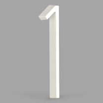 HASWARE 5 inch (12.5 cm) Floating House Number Apartment Door Numbers Mailbox Address Sign, Aluminum Alloy (#1, White)