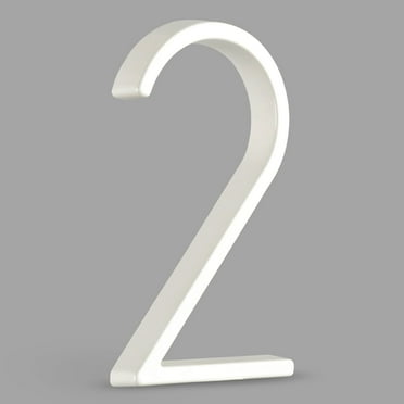 HASWARE 5 inch (12.5 cm) Floating House Number Apartment Door Numbers Mailbox Address Sign, Aluminum Alloy (#2, White)