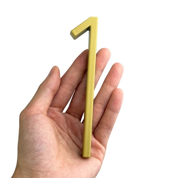 HASWARE 5 inch (12.5 cm) Floating House Number, Zinc Alloy (#1, Golden)