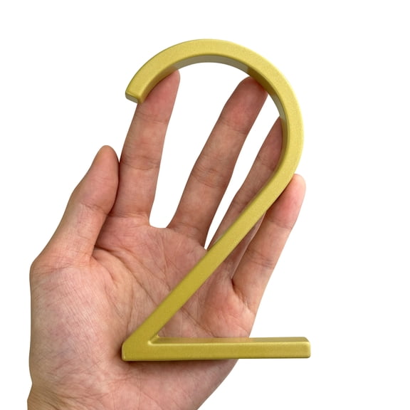 HASWARE 5 inch (12.5 cm) Floating House Number Apartment Door Numbers Mailbox Address Sign, Zinc Alloy (#2, Golden)