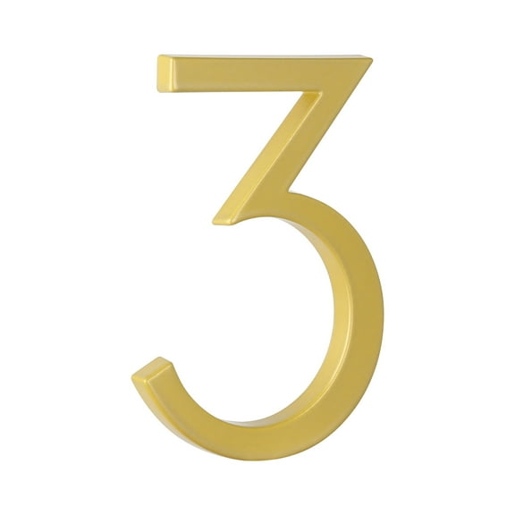 HASWARE 5 inch (12.5 cm) Floating House Number Apartment Door Numbers Mailbox Address Sign, Zinc Alloy (#3, Golden)