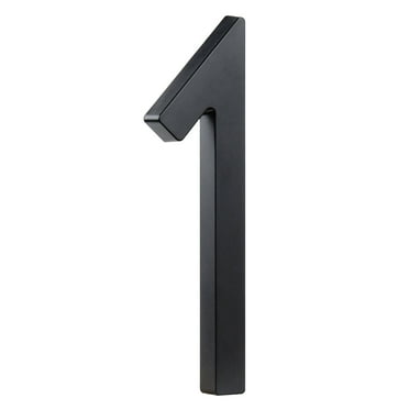 HASWARE 6 inch (15 cm) Floating House Number Apartment Door Numbers Mailbox Address Sign, ABS Plastic (#1, Black)
