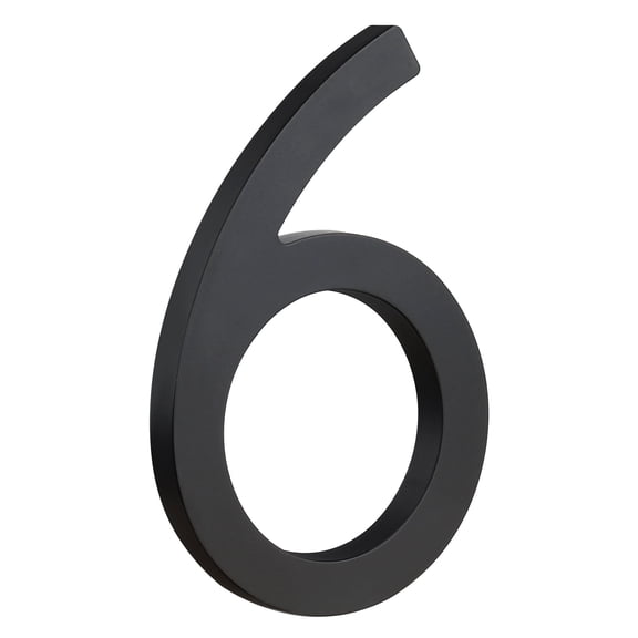 HASWARE 6 inch (15 cm) Floating House Number, ABS Plastic (#6, Black)