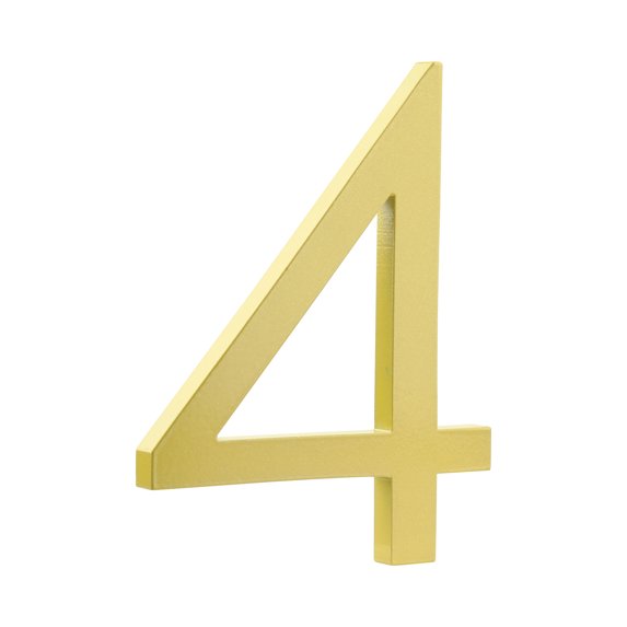 HASWARE 6 inch (15 cm) Floating House Number Apartment Door Numbers Mailbox Address Sign, Aluminum Alloy (#4, Golden)