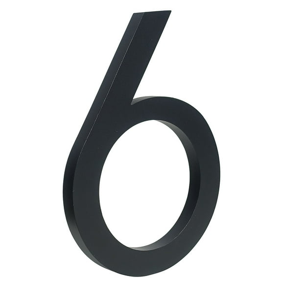 HASWARE 6 inch (15 cm) Floating House Number Apartment Door Numbers Mailbox Address Sign, Aluminum Alloy (#6, Black)