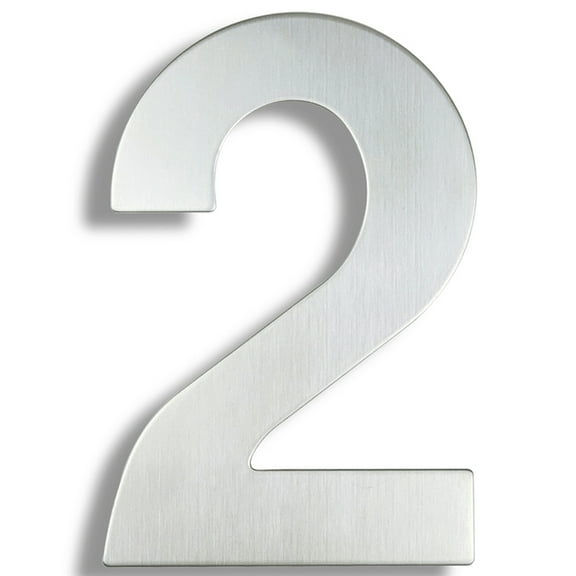 HASWARE 6 inch (15 cm) Stainless Steel House Number Apartment Door Numbers Mailbox Address Sign with 2 Screws (#2, Silver)