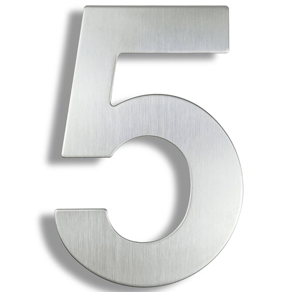 HASWARE 6 inch (15 cm) Stainless Steel House Number Apartment Door Numbers Mailbox Address Sign with 2 Screws (#5, Silver)