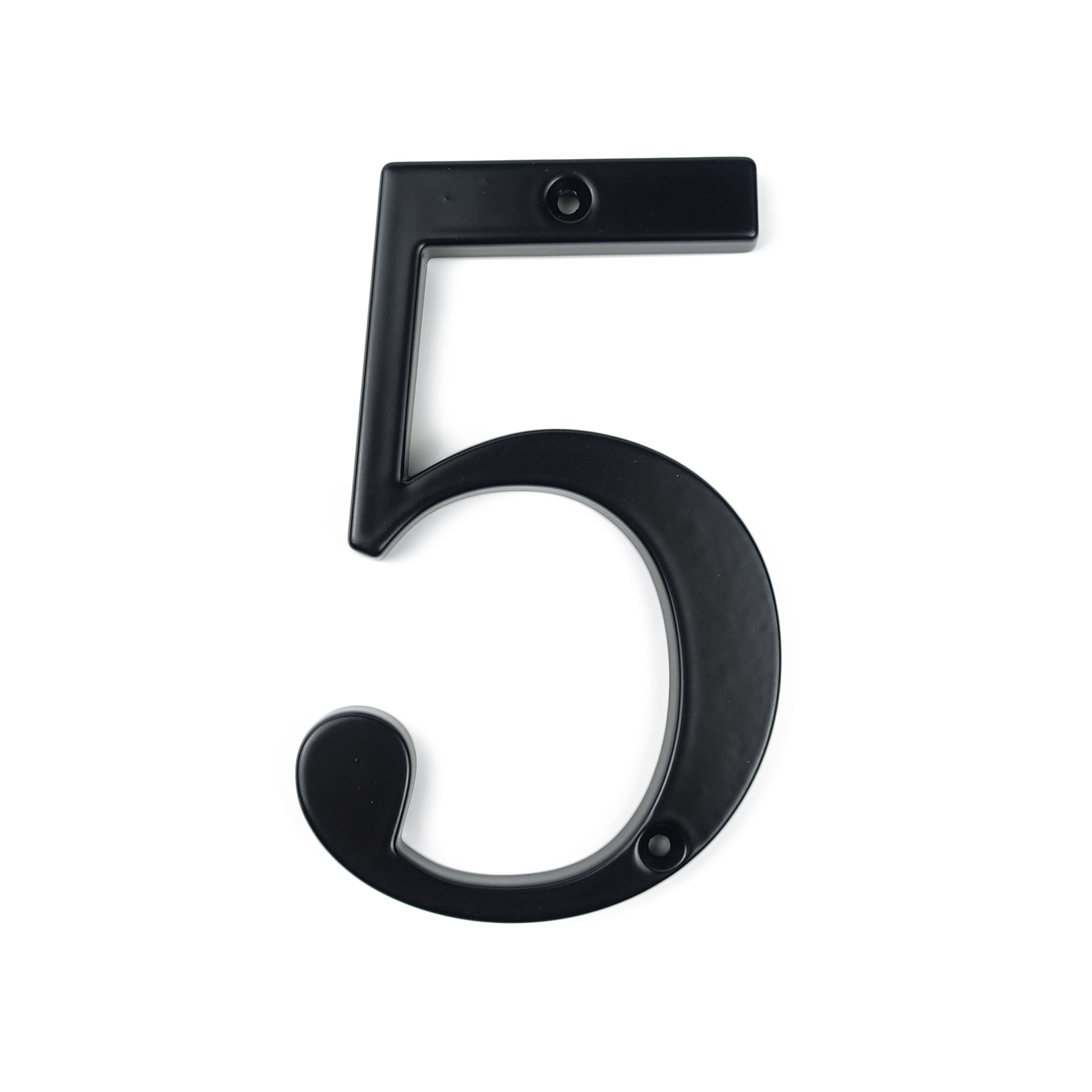 4-Inch Matte Black Zinc House Number 5