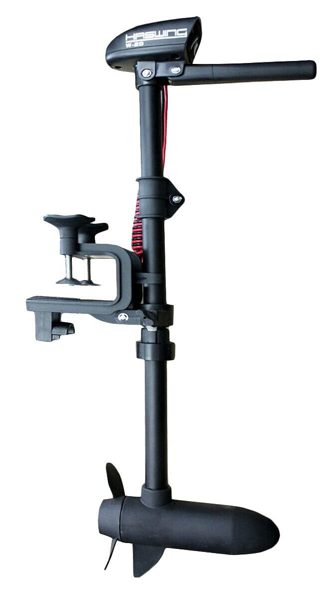 HASWING OUTDOOR Electric Trolling Motor 12V 20lbs 22 Inch Shaft Inflatable Kayak Mount Bracket Folding Handle Speed Control Boat Fishing Saltwater Freshwater 50735