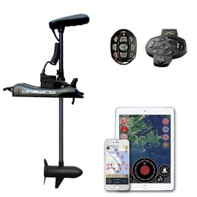HASWING OUTDOOR Electric Trolling Motor 12V 48" 55lbs Cayman GPS Anchor Control Shaft Bow Mount Portable Fishing Boat Saltwater Freshwater with Wireless Remote and Foot Controller