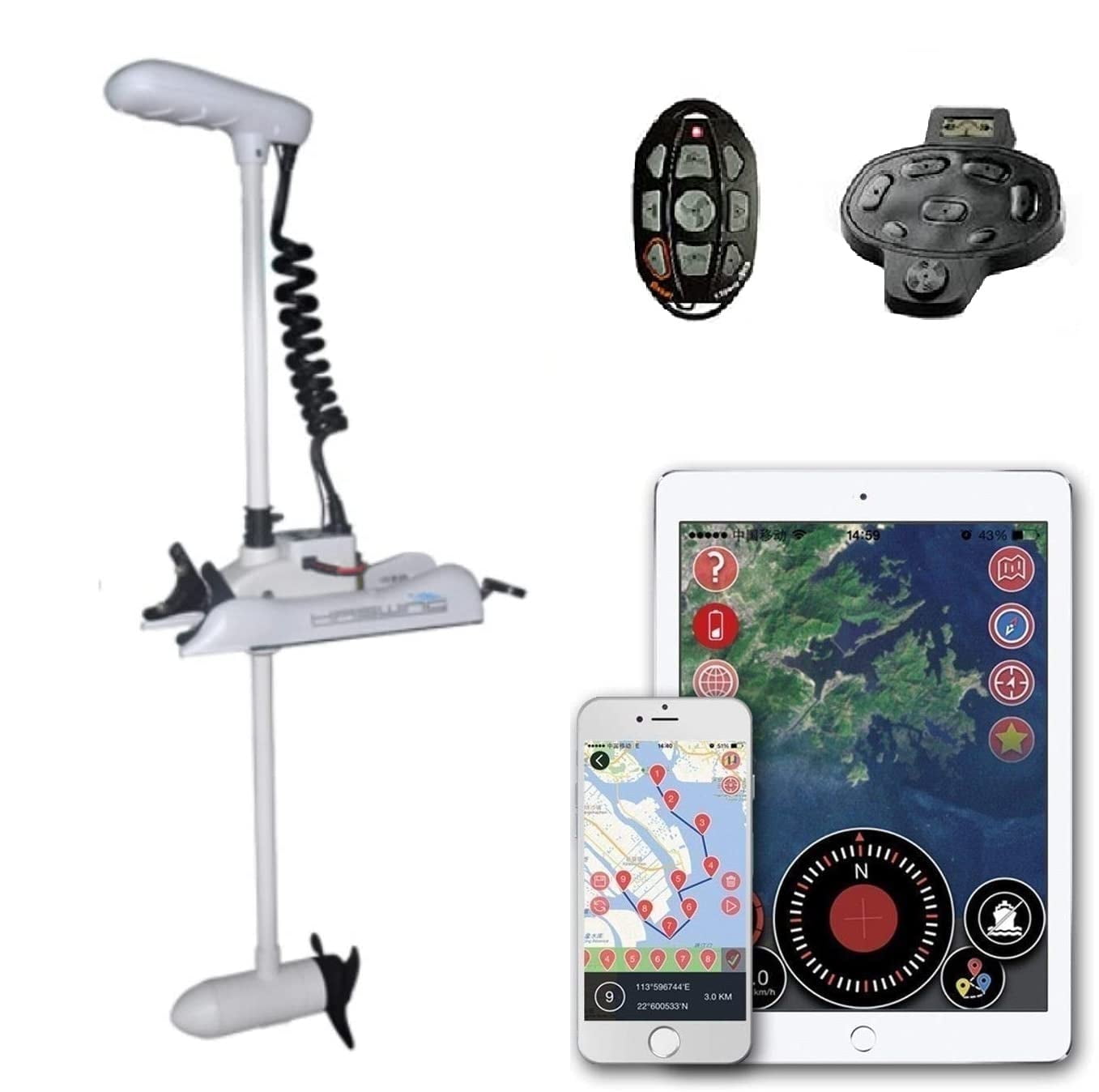 HASWING 12V 55lbs Cayman GPS Bow Mount Trolling Motor with