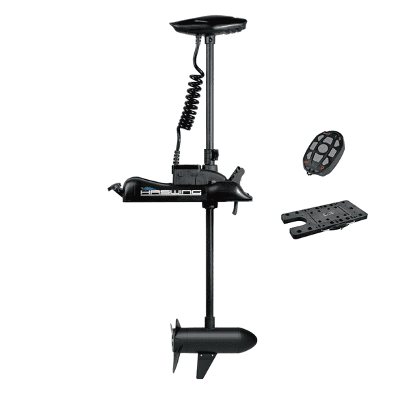 HASWING OUTDOOR Electric Trolling Motor 12V 55LB 54 Inch Shaft Cayman Bow Mount Boat Fishing Saltwater Freshwater with Remote Control and Quick Release Bracket