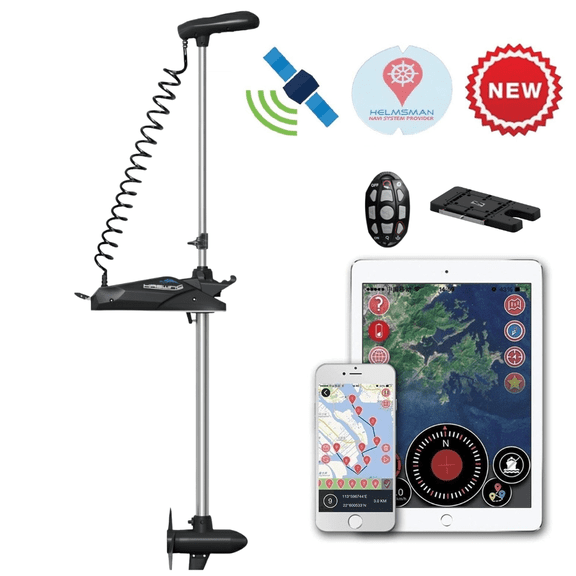 HASWING OUTDOOR Electric Trolling Motor 24V 60" 80lbs Cayman GPS Anchor Cruise Control Navigation Shaft Bow Mount Fishing Boat Saltwater Freshwater with Remote Controller and Quick Release Bracket