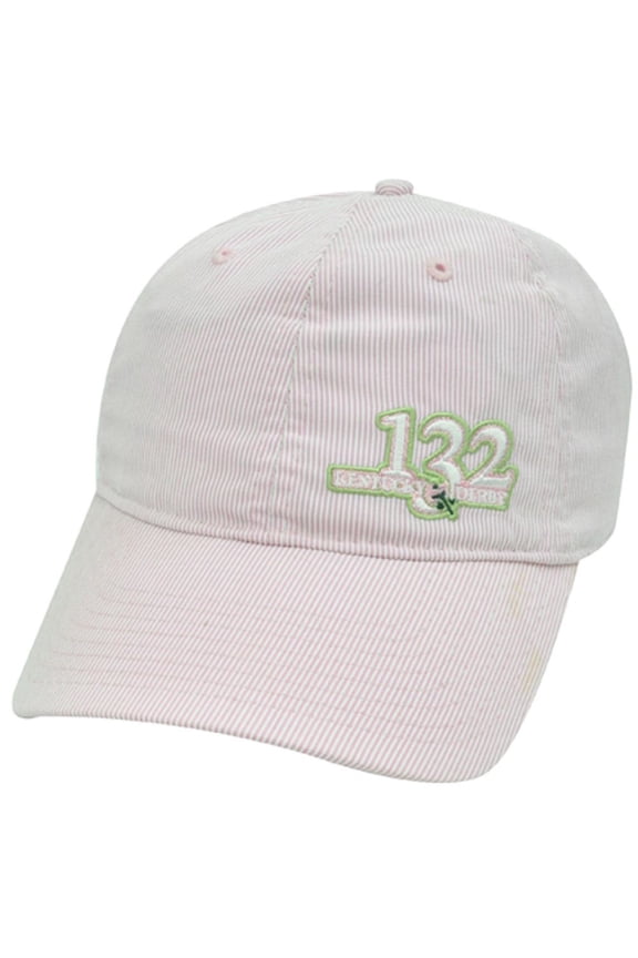 HAT CAP KENTUCKY DERBY RUN ROSES CHURCHILL DOWN 132 LADIES MAY 2006 PINK STRIPES