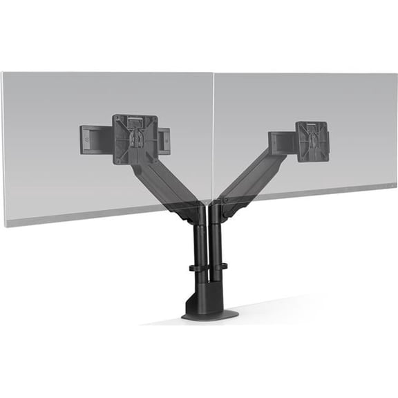 HAT Design Works E2-2-104 Mounting Arm for Monitor, Display Screen - Black - Landscape/Portrait - Height Adjustable - 2 Display(s) Supported - 27" Screen Support - 40 lb Load Capacity - 75 x 75, 10...