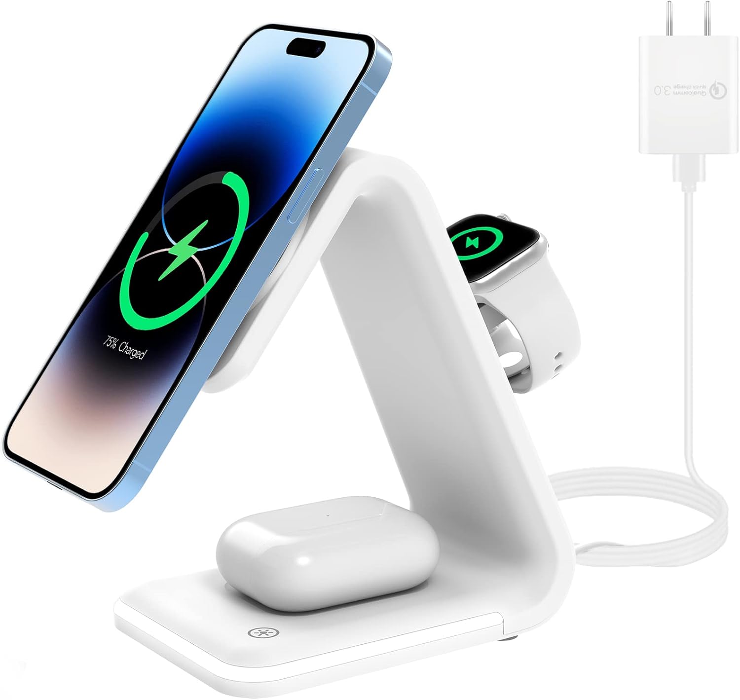 HATALKIN 3 in 1 Fast Wireless Charger, MagSafe Charging Station for ...