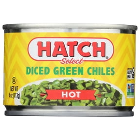 HATCH Select Diced Green Chiles, Hot, 4oz, Kosher, Gluten Free Certified, Non-GMO Certified, Whole30