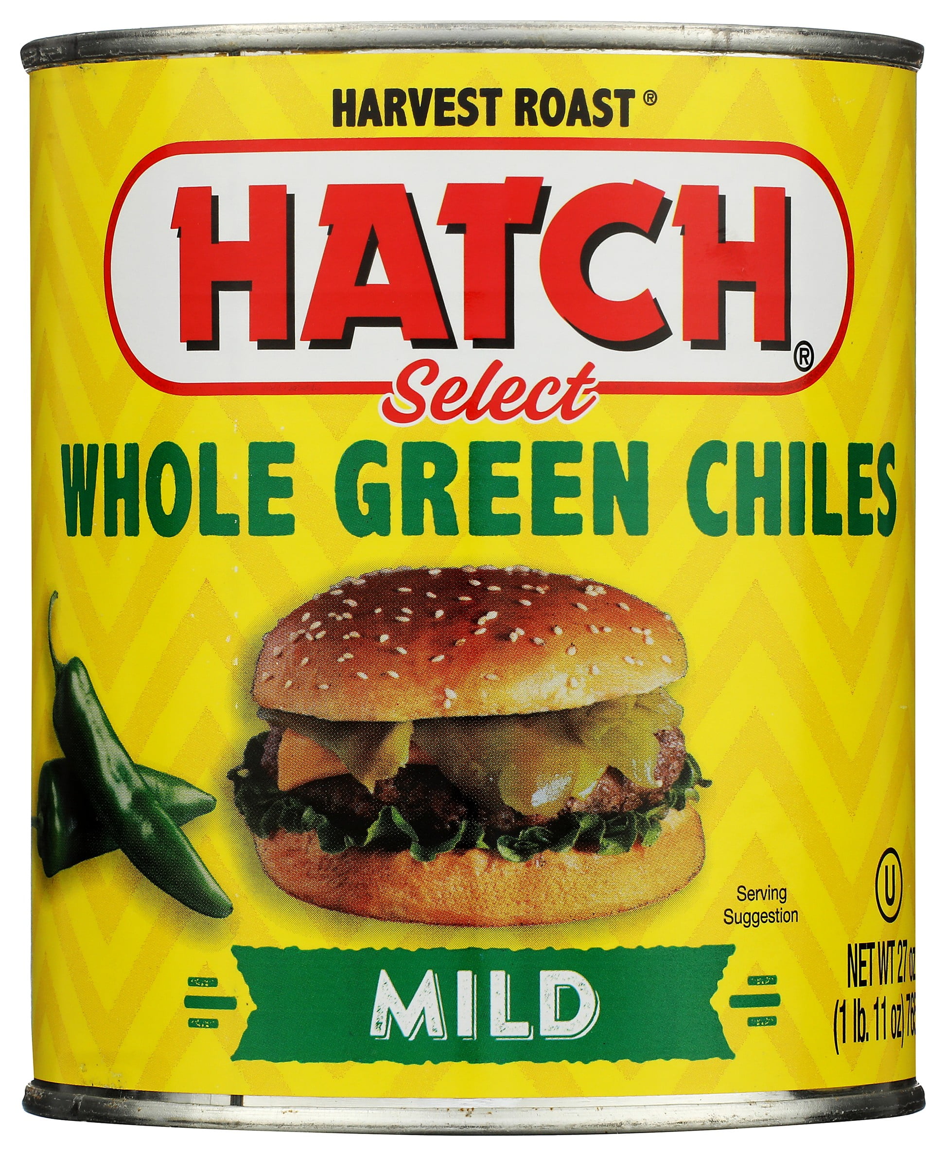 HATCH Select Whole Green Chiles, 27oz, Mild, Kosher, Non-GMO Certified, Gluten Free